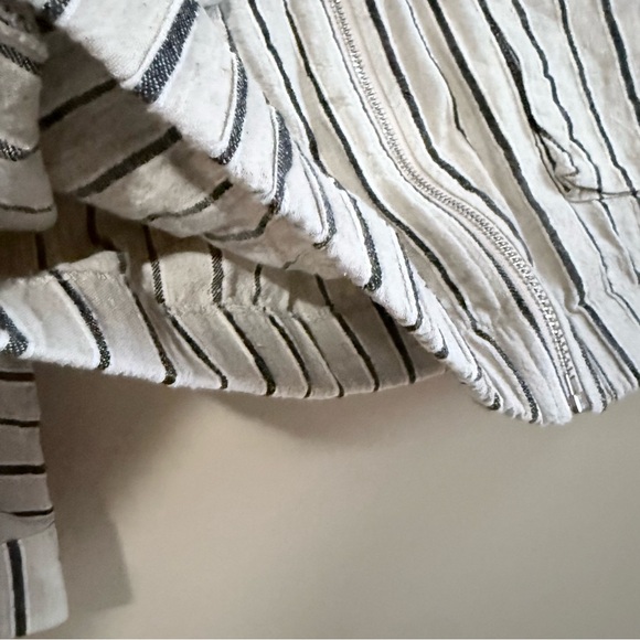 Lightweight Striped Linen and Cotton Anorak Zip Jacket with Hood Spring / Summer - Picture 8 of 11